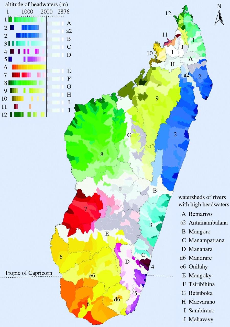 નકશો મેડાગાસ્કર ઓફ આબોહવા