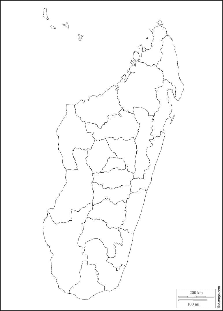 મેડાગાસ્કર નકશો રૂપરેખા