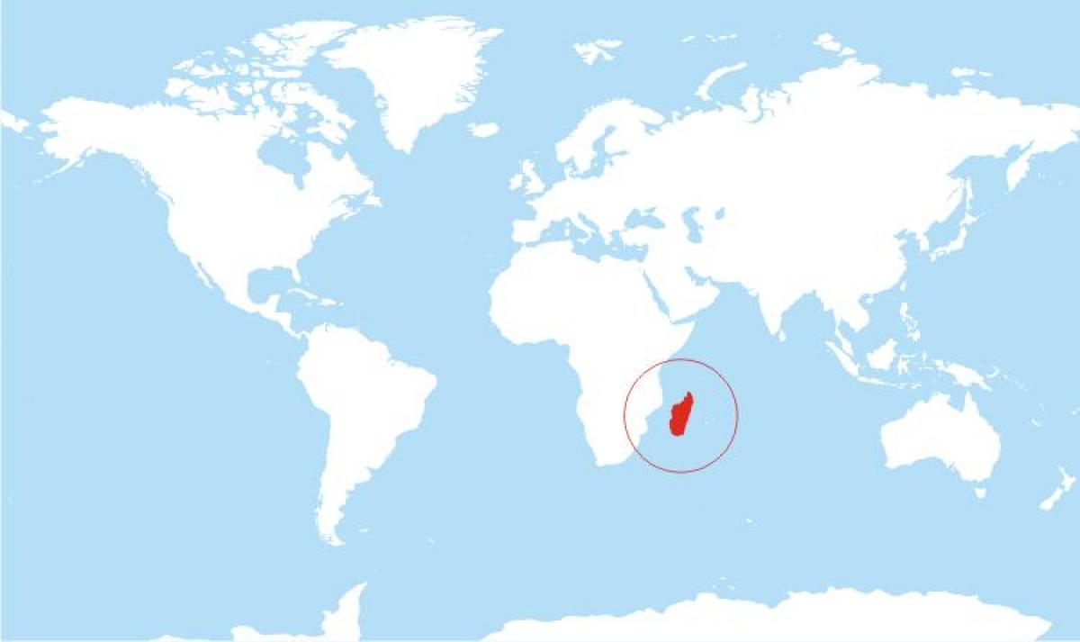 નકશો મેડાગાસ્કર ઓફ સ્થાન પર વિશ્વ