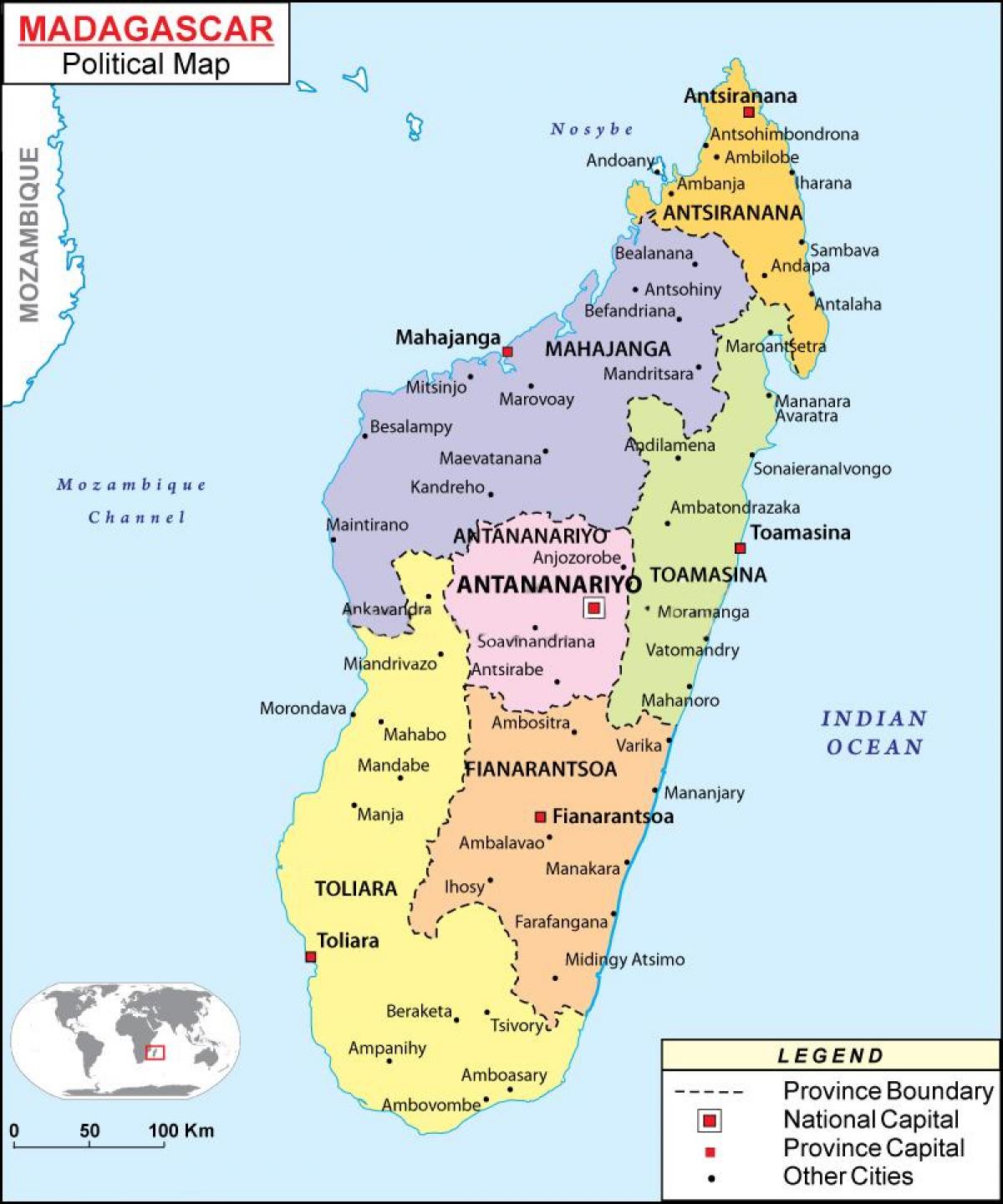 નકશો રાજકીય નકશો મેડાગાસ્કર