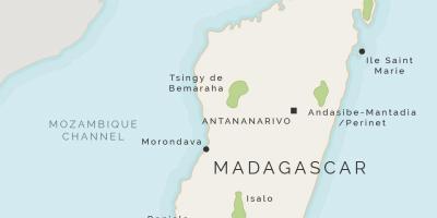 નકશો મેડાગાસ્કર અને આસપાસના ટાપુઓ