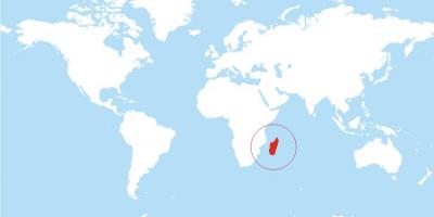 નકશો મેડાગાસ્કર ઓફ સ્થાન પર વિશ્વ